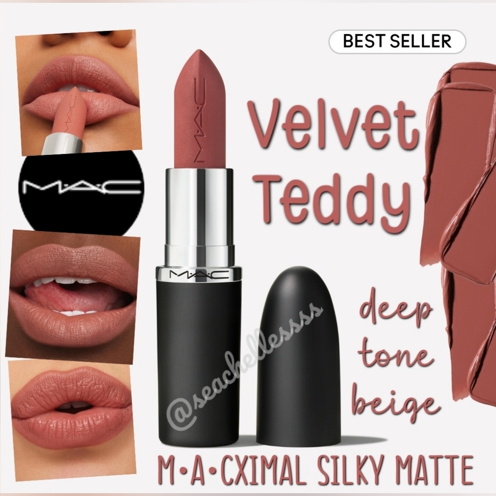 MACximal Silky Matte Velvet Teddy Deep Tone Beige Brand New In Box Full Size